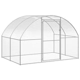 Outdoor Chicken Coop, Galvanized Steel Frame, PE Cover, 9.8 x 6.6 x 6.6 ft