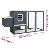 Chicken Coop With Nesting Box, Solid Pine Wood