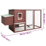 Chicken Coop With Nesting Box, Solid Pine Wood