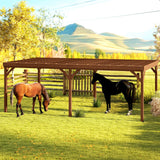 Outsunny 12' x 20' Wooden Pergola, Brown