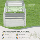 Outsunny 6' x 3' x 2' Galvanized Metal Raised Garden Bed Reinforced Rods, Silver