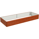 Outsunny 8' x 3' x 1' Galvanized Metal Raised Garden Bed, Brown