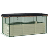Outsunny 7.5' x 3.5' x 2' Galvanized Metal Raised Garden Bed with Crop Cage and Shade Cloth, Cream