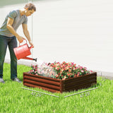 Outsunny 4' x 4' x 1' Galvanized Metal Raised Garden Bed, Brown
