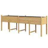 Outsunny 7.4' x 1.8' x 2.6' Elevated Wooden Planter Bed with Bed Liner & Drain Holes, Natural