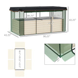 Outsunny 7.5' x 3.5' x 2' Galvanized Metal Raised Garden Bed with Crop Cage and Shade Cloth, Cream