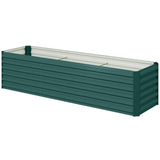 Outsunny 8' x 2' x 2' Galvanized Metal Raised Garden Bed, Green