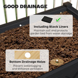 Outsunny 47" x 22" x 31.5" Elevated Planter Bed with Storage Shelf, Drainage Holes and Liner, Black