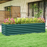 Outsunny 8' x 2' x 2' Galvanized Metal Raised Garden Bed, Green