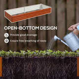 Outsunny 8' x 3' x 1' Galvanized Metal Raised Garden Bed, Brown