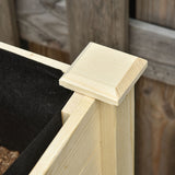 Outsunny 47" x 21" Elevated Wooden Planter Bed with Lockable Wheels, Storage Shelf, Filter Fabric & Drainage Holes, Natural