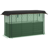 Outsunny 6' x 2' x 2' Galvanized Metal Raised Garden Bed with Crop Cage and Shade Cloth, Dark Gray