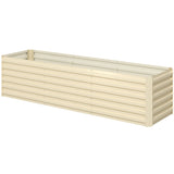 Outsunny 8' x 2' x 2' Galvanized Metal Raised Garden Bed, Cream