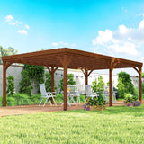 Outsunny 12' x 20' Wooden Pergola, Brown
