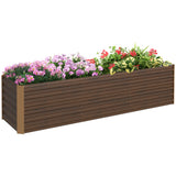 Outsunny 8' x 2' x 2' Galvanized Metal Raised Garden Bed, Brown