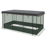 Outsunny 7.5' x 3.5' x 1' Galvanized Metal Raised Garden Bed with Crop Cage and Shade Cloth, Dark Gray