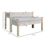 Outsunny 3.5' x 1.5' Wooden Elevated Planter Bed, 2-Tier, Natural