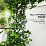 Outsunny Raised Garden Beds Set with Arch Trellis, Climbing Net, 2 - 6.5 x 2 ft Galvanized Planter Boxes, Light Green