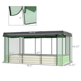 Outsunny 7.5' x 3.5' x 1' Galvanized Metal Raised Garden Bed with Crop Cage and Shade Cloth, Cream