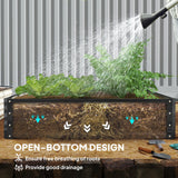 Outsunny 4' x 4' x 1' Galvanized Metal Raised Garden Bed, Dark Gray