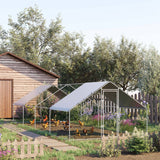 PawHut 10' x 26' x 6.5' Steel Frame Chicken Run with Waterproof and Anti-UV Cover, Lockable Door