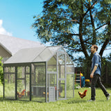 PawHut 5.5' x 6' x 6' Large Wooden Chicken Coop with Waterproof & Anti-UV Cover, 6-8 Chickens