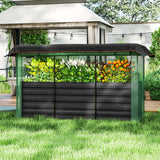 Outsunny 6' x 2' x 2' Galvanized Metal Raised Garden Bed with Crop Cage and Shade Cloth, Dark Gray