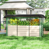 Outsunny 6' x 2' x 2' Galvanized Metal Raised Garden Bed with Crop Cage and Shade Cloth, Cream