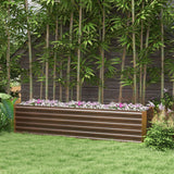 Outsunny 8' x 2' x 2' Galvanized Metal Raised Garden Bed, Brown