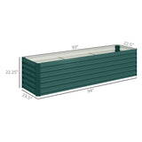 Outsunny 8' x 2' x 2' Galvanized Metal Raised Garden Bed, Green