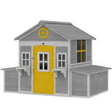 PawHut Wooden Chicken Coop for 2-4 Hens, with Nesting Boxes, Waterproof Roof, Windows