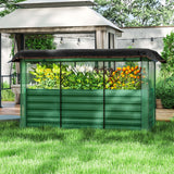 Outsunny 6' x 2' x 2' Galvanized Metal Raised Garden Bed with Crop Cage and Shade Cloth, Green