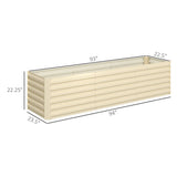 Outsunny 8' x 2' x 2' Galvanized Metal Raised Garden Bed, Cream