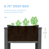 Outsunny 48" x 22" x 30" Wooden Elevated Planter Bed with Filter Fabric and Drainage Holes, Dark Gray