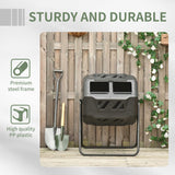 Outsunny Tumbling Compost Bin, Dual Chamber Rotating Composter, 43 Gallon, Green