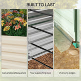 Outsunny 7.5' x 3.5' x 2' Galvanized Metal Raised Garden Bed with Crop Cage and Shade Cloth, Cream