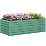 Outsunny 6' x 3' x 2' Galvanized Metal Raised Garden Bed Reinforced Rods, Green
