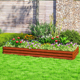 Outsunny 8' x 3' x 1' Galvanized Metal Raised Garden Bed, Brown