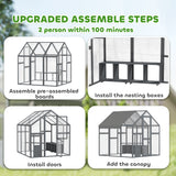 PawHut 5.5' x 6' x 6' Large Wooden Chicken Coop with Waterproof & Anti-UV Cover, 6-8 Chickens