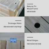 Outsunny 3.5' x 1.5' Wooden Elevated Planter Bed, 2-Tier, Natural