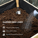 Outsunny 7.4' x 1.8' x 2.6' Elevated Wooden Planter Bed with Bed Liner & Drain Holes, Natural