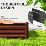Outsunny 4' x 4' x 1' Galvanized Metal Raised Garden Bed, Brown
