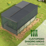 Outsunny 7.5' x 3.5' x 1' Galvanized Metal Raised Garden Bed with Crop Cage and Shade Cloth, Cream