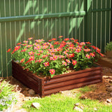 Outsunny 4' x 4' x 1' Galvanized Metal Raised Garden Bed, Brown
