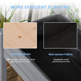 Outsunny 48" x 22" x 30" Wooden Elevated Planter Bed with Filter Fabric and Drainage Holes, Dark Gray