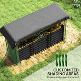 Outsunny 6' x 2' x 2' Galvanized Metal Raised Garden Bed with Crop Cage and Shade Cloth, Dark Gray