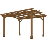 Outsunny 10' x 12' Wood Frame Pergola, Dark Brown