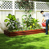 Outsunny 8' x 3' x 1' Galvanized Metal Raised Garden Bed, Brown