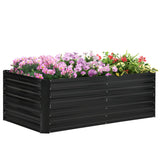 Outsunny 6' x 3' x 2' Galvanized Metal Raised Garden Bed Reinforced Rods, Black