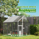 PawHut 5.5' x 6' x 6' Large Wooden Chicken Coop with Waterproof & Anti-UV Cover, 6-8 Chickens